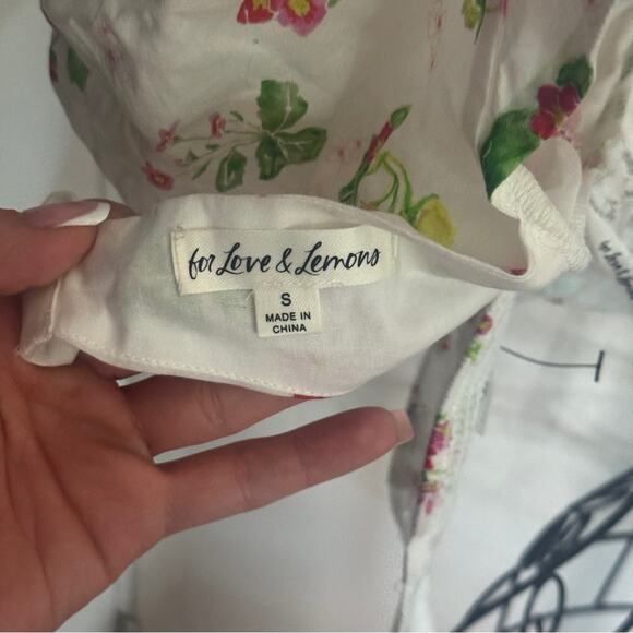 For Love and Lemons Celia Strawberry Printed Top S - Picture 10 of 10